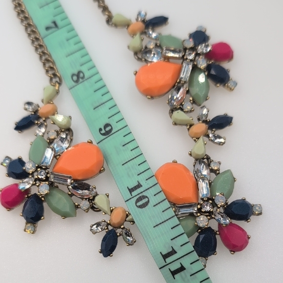 J. Crew Orange and Pink Floral Necklace - Picture 6 of 7